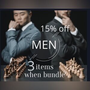 Men 15% Off 3 items or more Bundle & Save on Clothing & Accessories